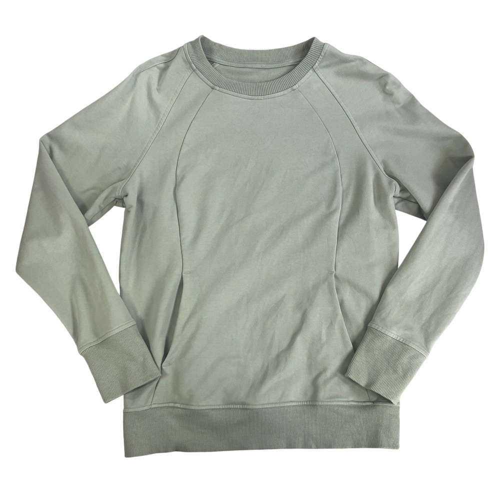 Lululemon Scuba Crewneck Pullover w/ Pockets Sweatshirt Womens 6 Palm Green $98